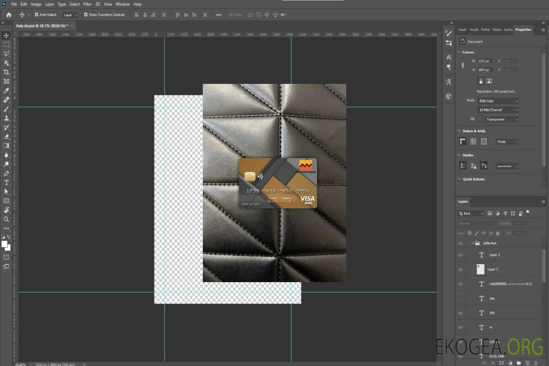 Photolook de la carte visa de la banque de crédit du Congo template